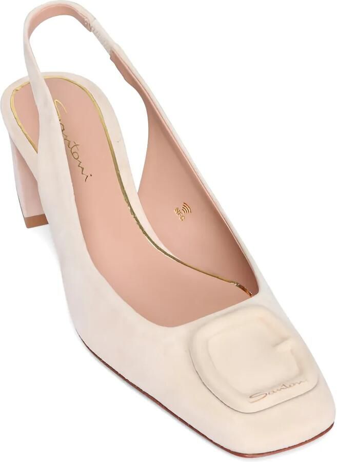 Santoni Slingback sandalen met gesp Beige - Foto 3