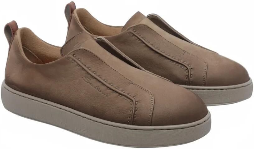 Santoni slip-on leather sneakers Bruin - Foto 3