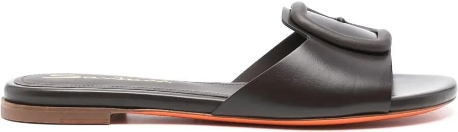 Santoni Slippers met decoratieve gesp Bruin