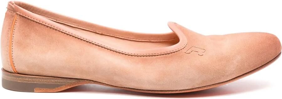 Santoni Slippers met geborduurd logo Bruin