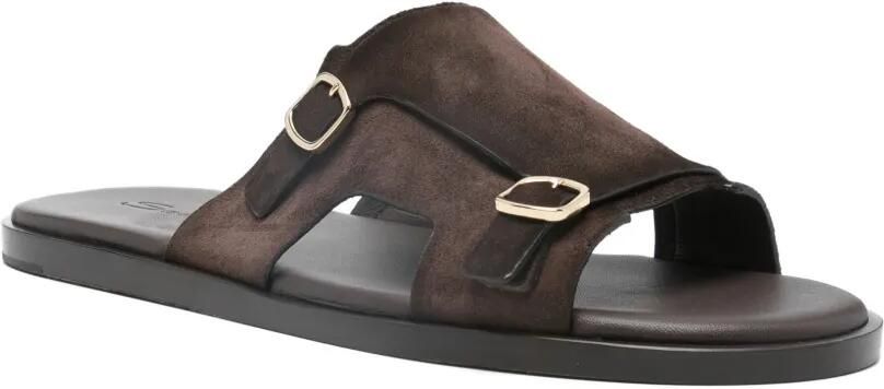 Santoni Slippers met gespdetail Bruin - Foto 4
