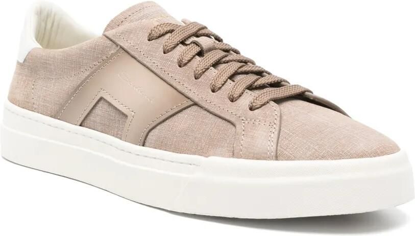 Santoni Sneakers met dubbele gesp Bruin