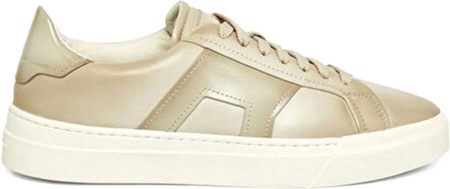 Santoni Sneakers met leren vlakken Beige