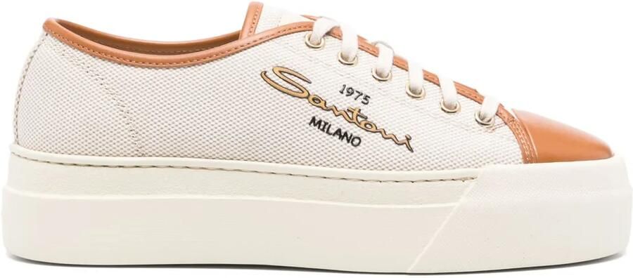 Santoni Sneakers met plateauzool Beige