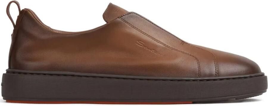 Santoni Sneakers met treklus Bruin