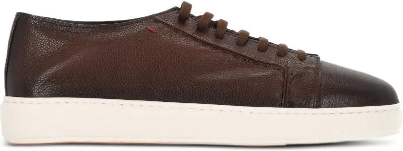 Santoni Sneakers van bewerkt leer Bruin