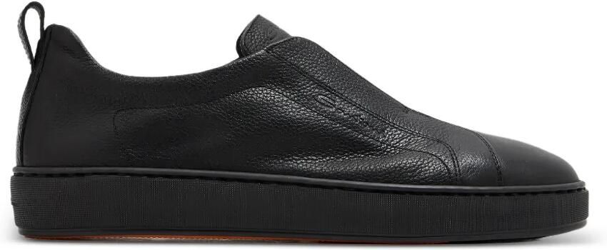 Santoni Sneakers van bewerkt leer Zwart