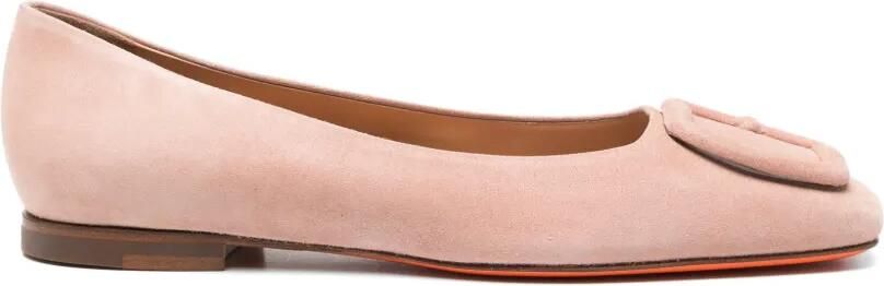 Santoni Ballerina's met vierkante neus Roze