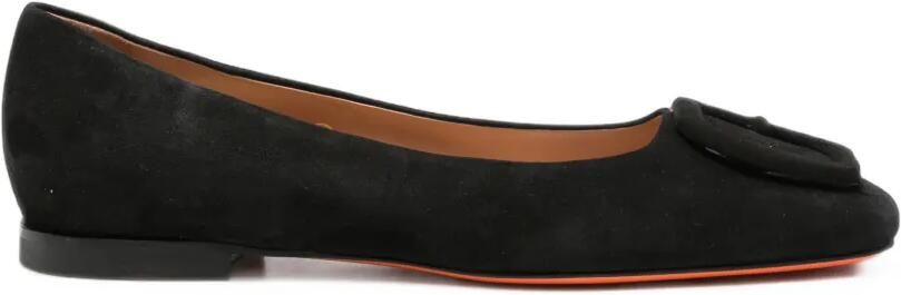 Santoni Ballerina's met vierkante neus Zwart