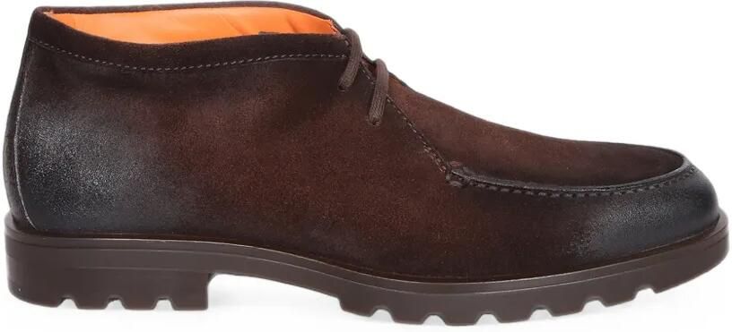Santoni Suède desert boots met vlakken Bruin