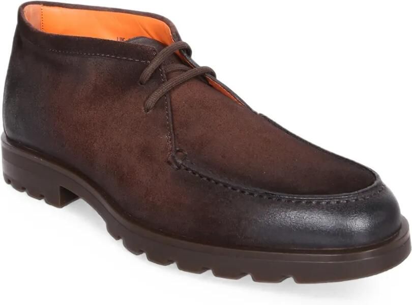 Santoni Suède desert boots met vlakken Bruin - Foto 3