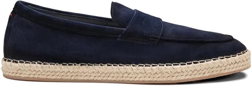 Santoni Suède espadrilles Blauw
