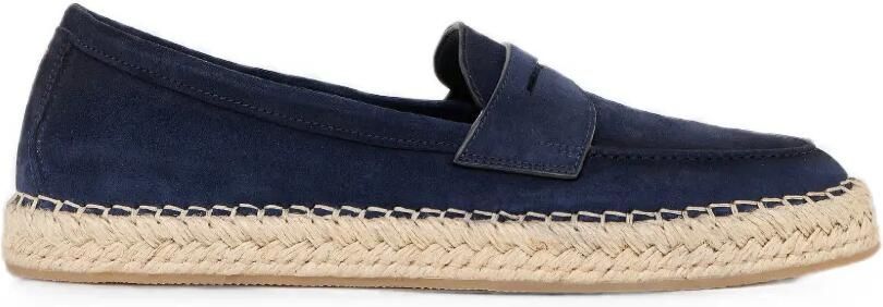 Santoni Suède espadrilles Blauw