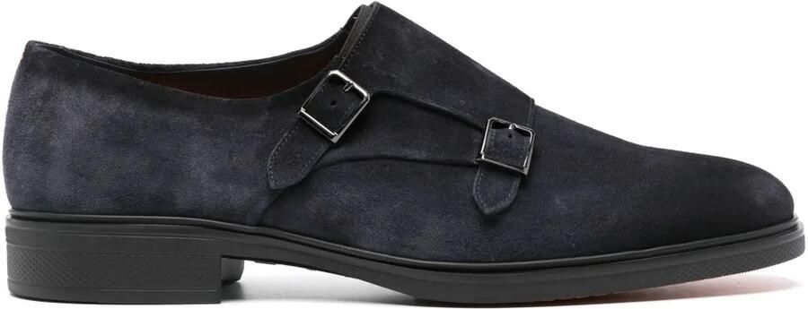 Santoni Suède gespschoenen Blauw