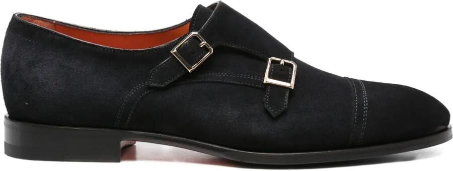Santoni Suède gespschoenen Blauw