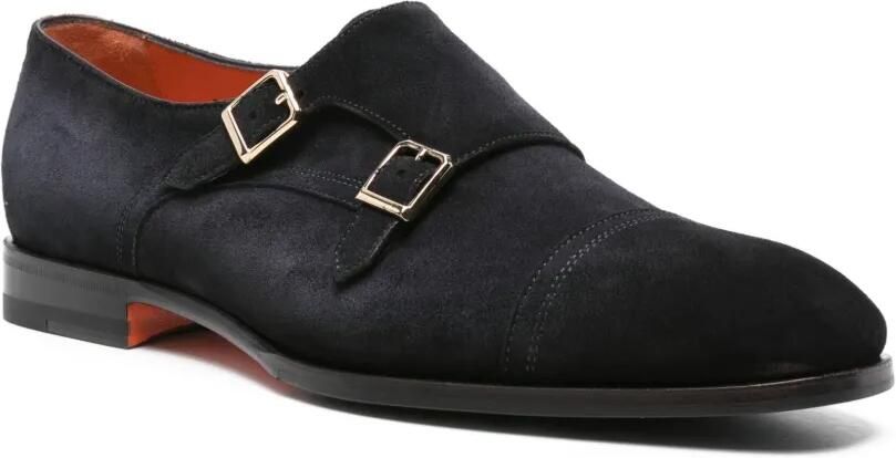 Santoni Suède gespschoenen Blauw - Foto 3