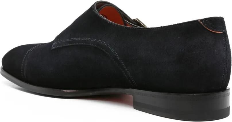 Santoni Suède gespschoenen Blauw - Foto 2