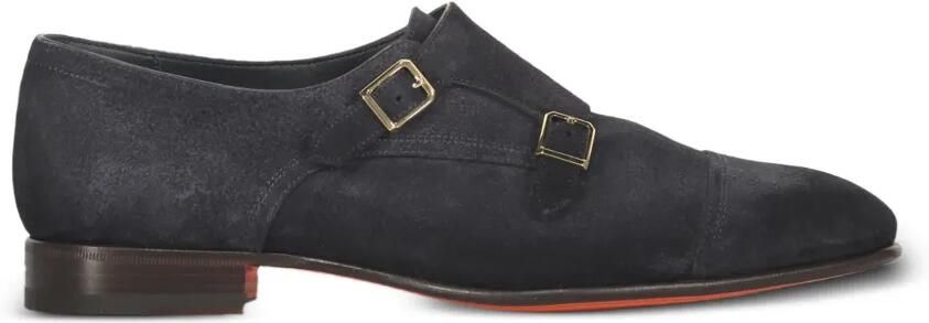 Santoni Suède gespschoenen Blauw