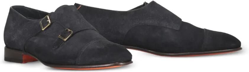 Santoni Suède gespschoenen Blauw - Foto 3