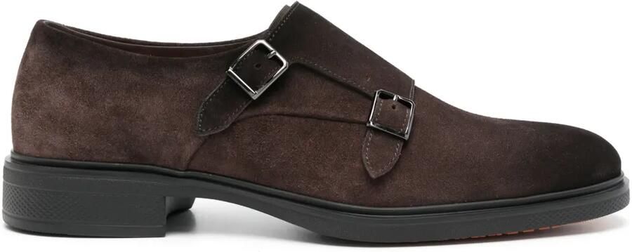 Santoni Suède gespschoenen Bruin