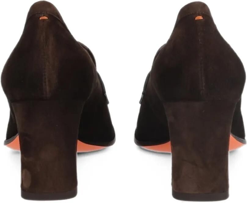 Santoni Suède pumps met hak Bruin - Foto 3