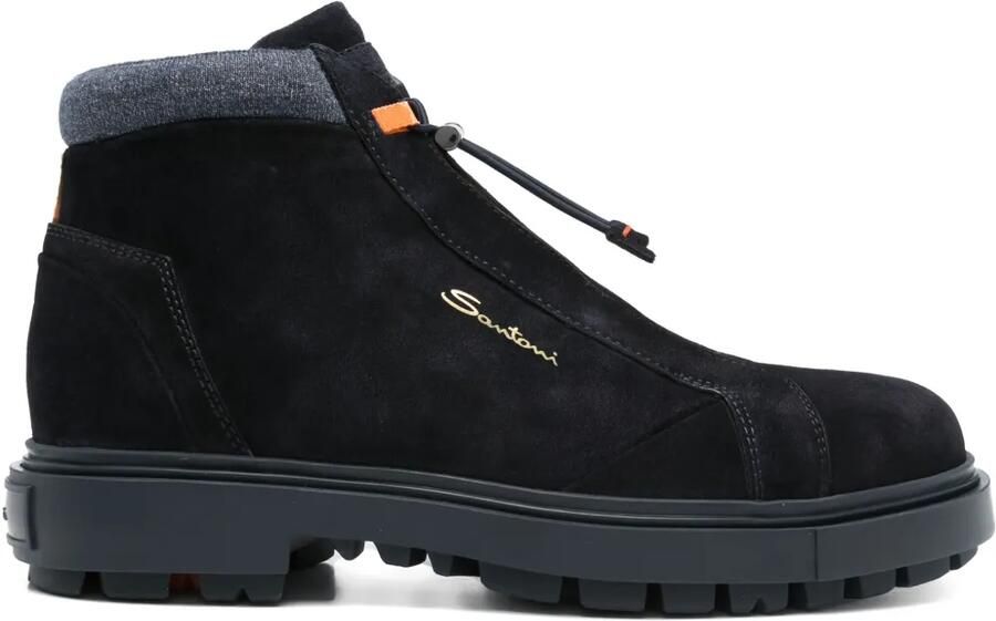 Santoni Suède laarzen Blauw
