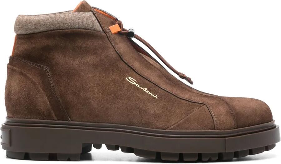 Santoni Suède laarzen Bruin