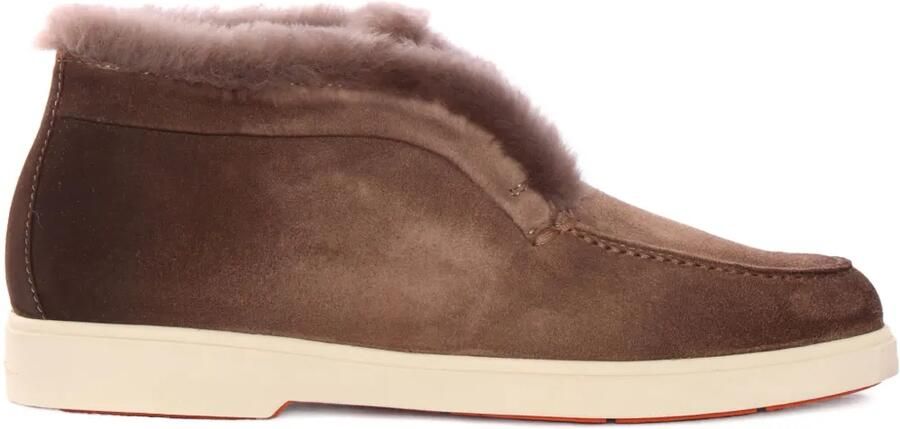 Santoni Suède laarzen met afwerking Bruin