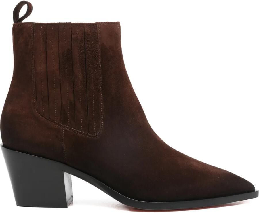 Santoni Suède laarzen met puntige neus Bruin