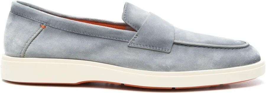 Santoni Suède loafers Blauw
