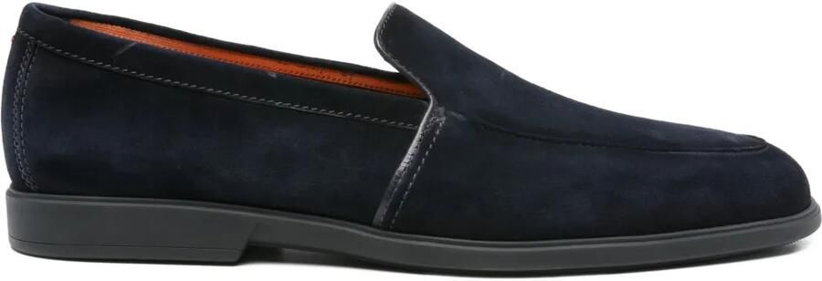 Santoni Suède loafers Blauw