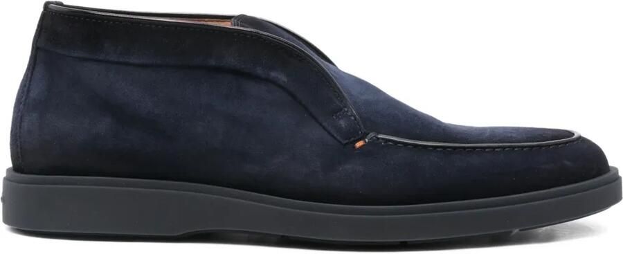 Santoni Suède loafers Blauw