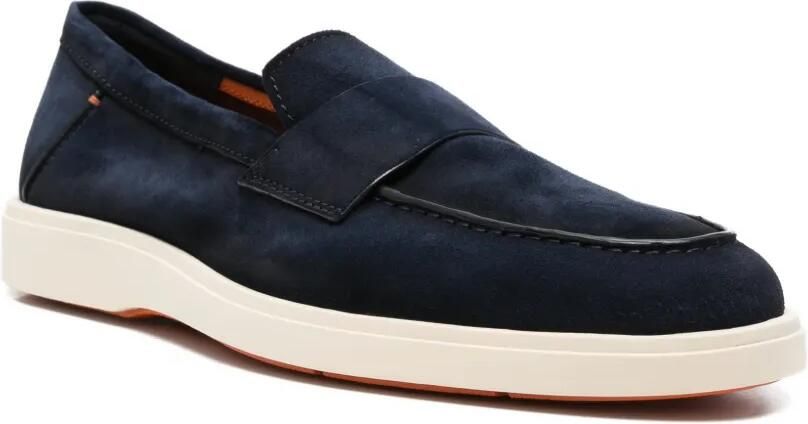 Santoni Suède loafers Blauw - Foto 2