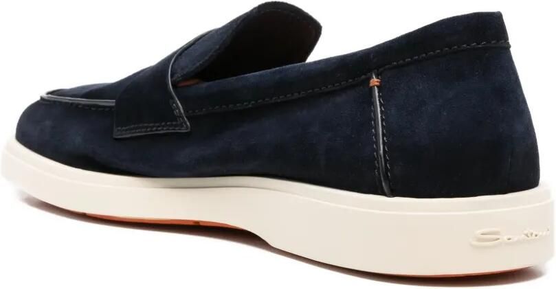 Santoni Suède loafers Blauw - Foto 3