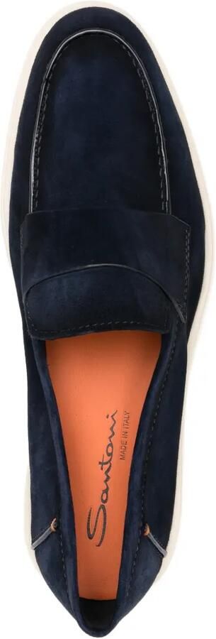 Santoni Suède loafers Blauw - Foto 4