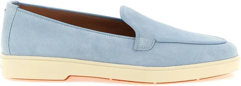 Santoni Suède loafers Blauw
