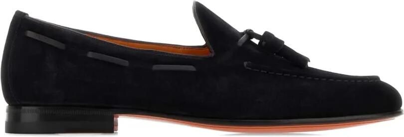 Santoni Suède loafers Blauw