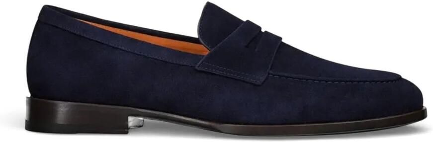 Santoni Suède loafers Blauw