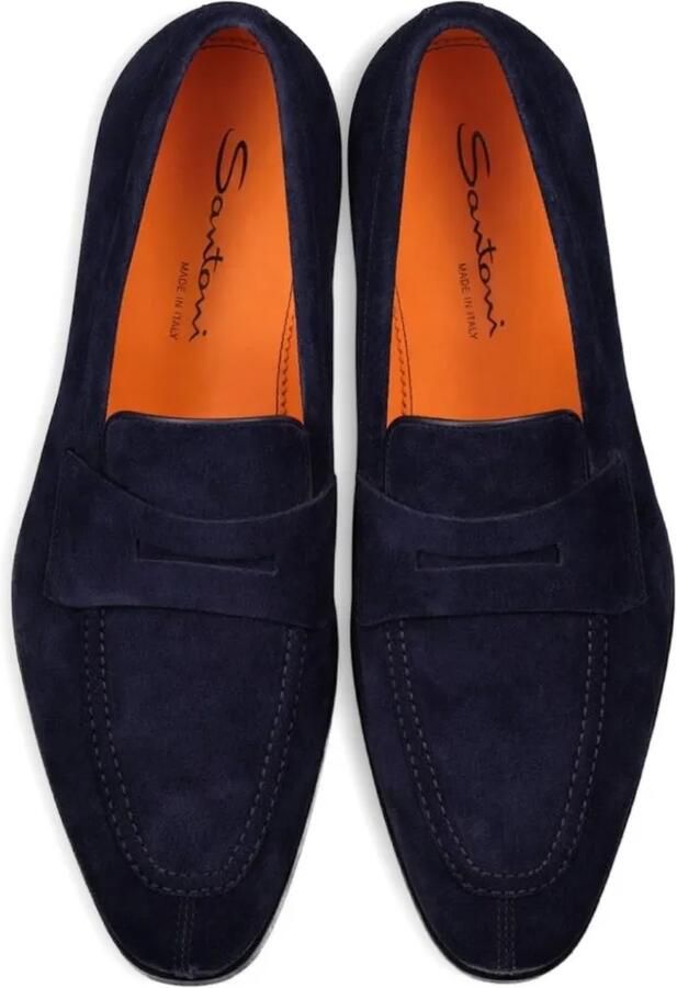 Santoni Suède loafers Blauw - Foto 3