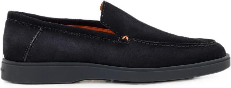 Santoni Suède loafers Blauw