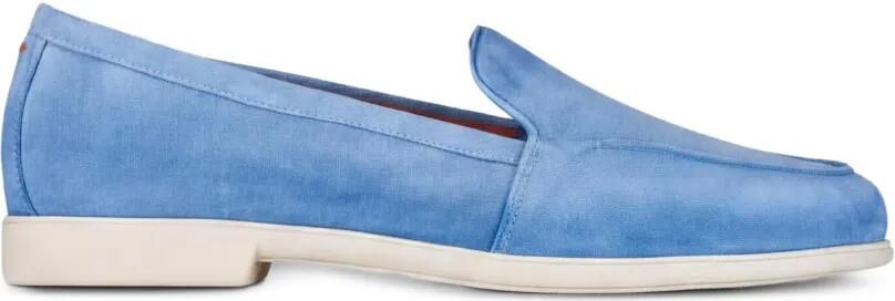 Santoni Suède loafers Blauw