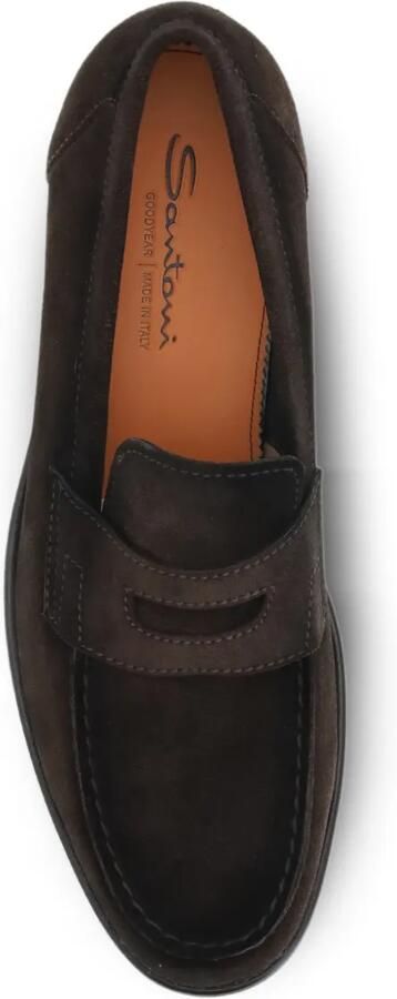 Santoni Suède loafers Bruin - Foto 2