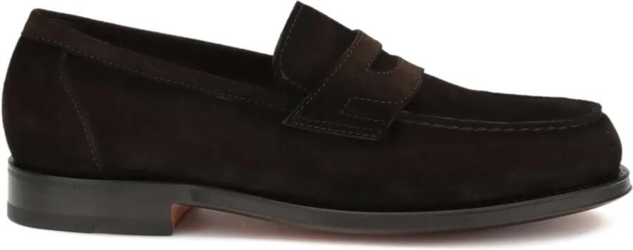 Santoni Suède loafers Bruin - Foto 3