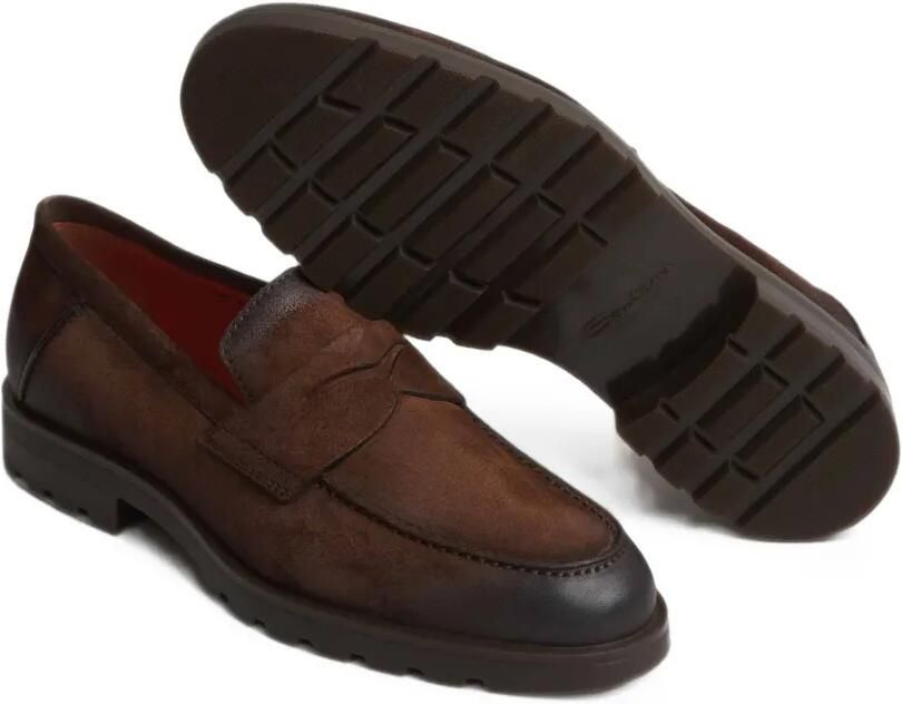 Santoni Suède loafers Bruin - Foto 3