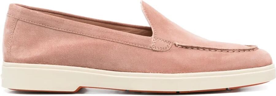 Santoni Suède loafers Roze