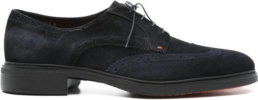 Santoni Suède Oxford schoenen Blauw