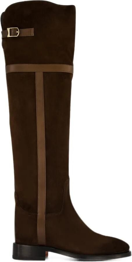 Santoni Janelle suède overknee laarzen Bruin