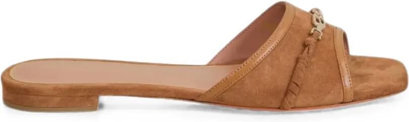Santoni Suède sandalen Bruin