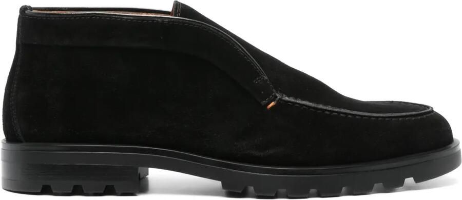 Santoni Suède slip-on laarzen Zwart