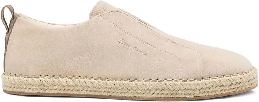 Santoni Suède slip-on sneakers Beige